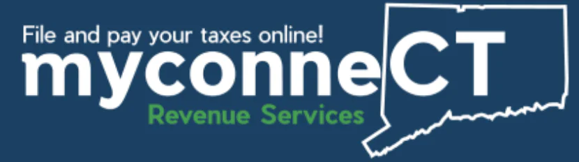A blue background with the words, file and pay your taxes online myconect